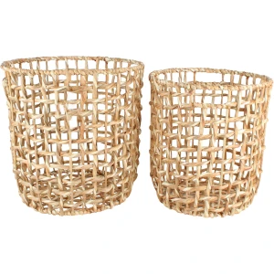 Bento Water Hyacinth Laundry Storage Baskets – Set Of 2