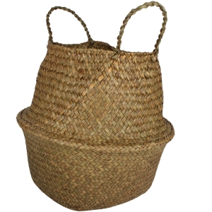Byron Sea Grass Belly Folding Laundry Storage Baskets – Set Of 2
