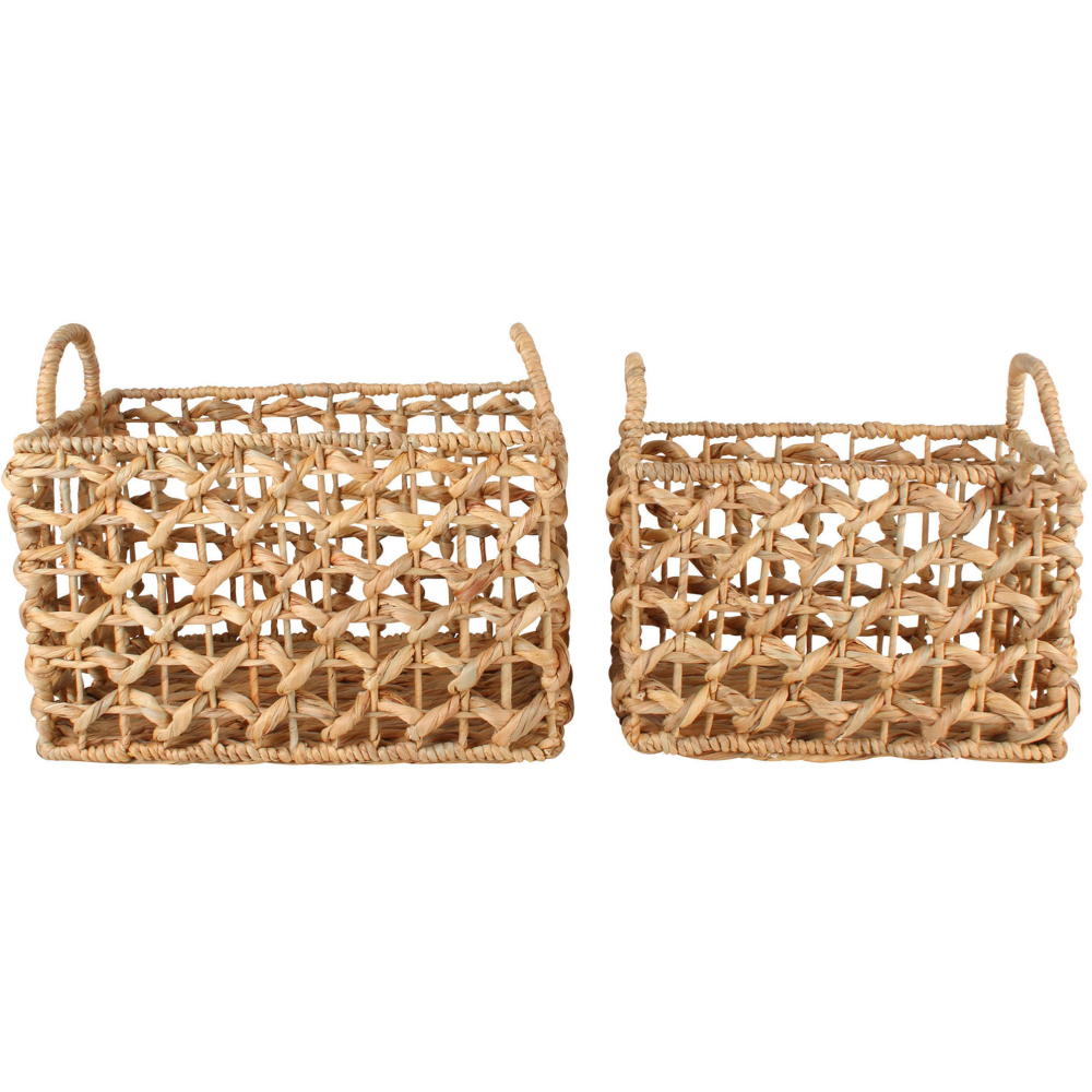 Haff Water Hyacinth Laundry Storage Baskets – Set Of 2