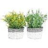 Artificial Yellow Stem Flower Basket Planter 26cm