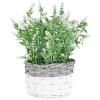 Artificial White Stem Flower Basket Planter 26cm