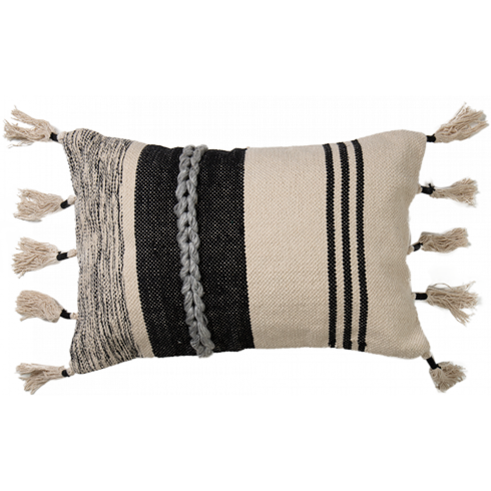 Meko Knot Embellished Cotton Cushion 40x60cm