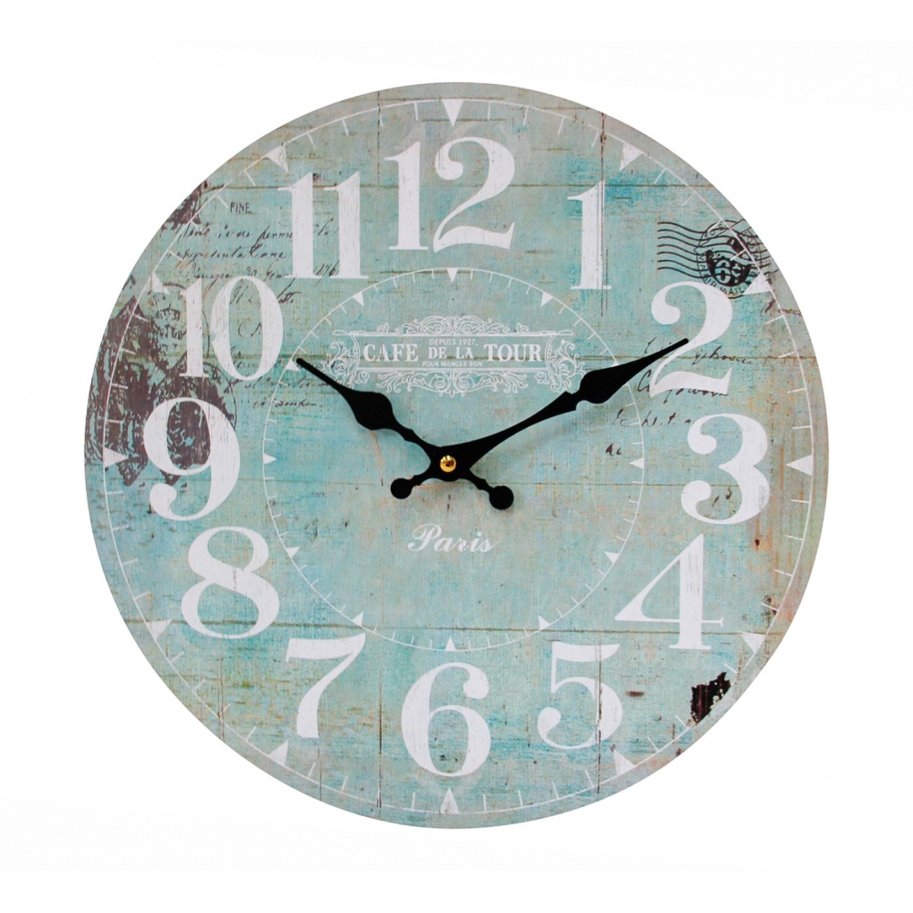 Round 34cm Mist Cafe De La Tour Wall Clock