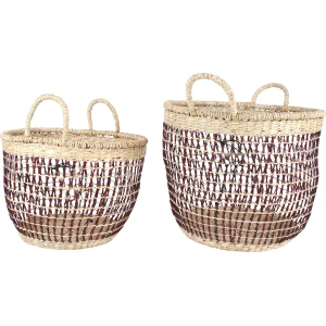 Blake Bulb Baskets With Handles – Set Of 2