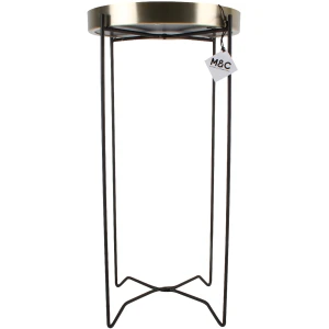 Bronze Arabella Round Mirror Top Side Table 67cm