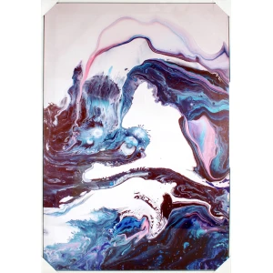Colourful Waves Framed Art With Pvc Cover 70x100x3.5cm