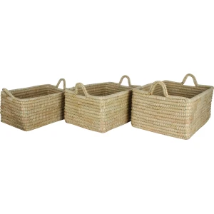 Macquarie Palm Leaf Basket With Handles – Set Of 3