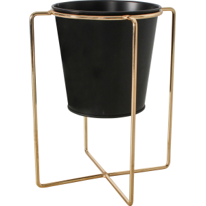 Metal Pot Planter With Stand – Gold