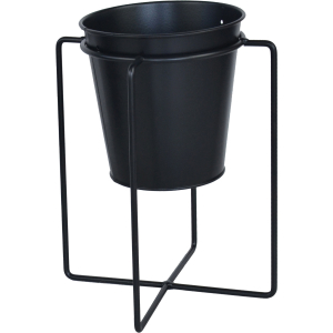 Metal Pot Planter With Stand Black 23cm