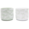 Embossed Dragonfly Cement Pot Planters – Set Of 2