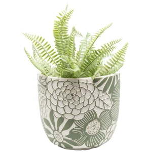 Green Garden Embossed Pot Planter 21cm