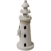 Whitewash Wooden Nautical Lighthouse Decor – 32cm