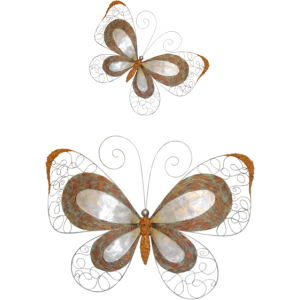 Capiz Shell & Wire Butterfly Wall Art – Large