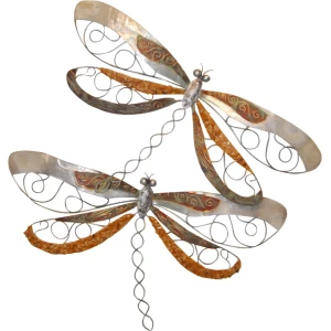 Capiz Shell & Wire Double Dragonfly Wall Art