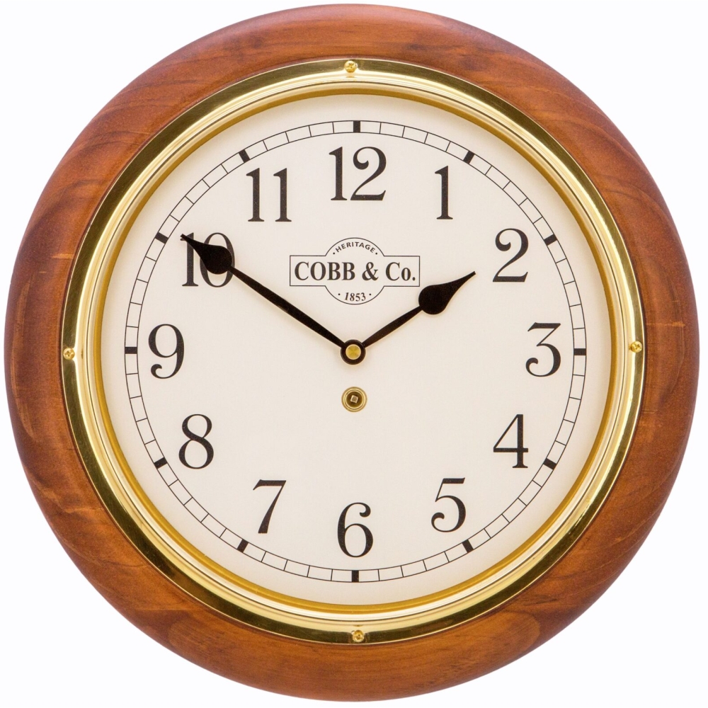 Cobb & Co. Railway Wooden Wall Clock – Satin Oak Arabic 32cm