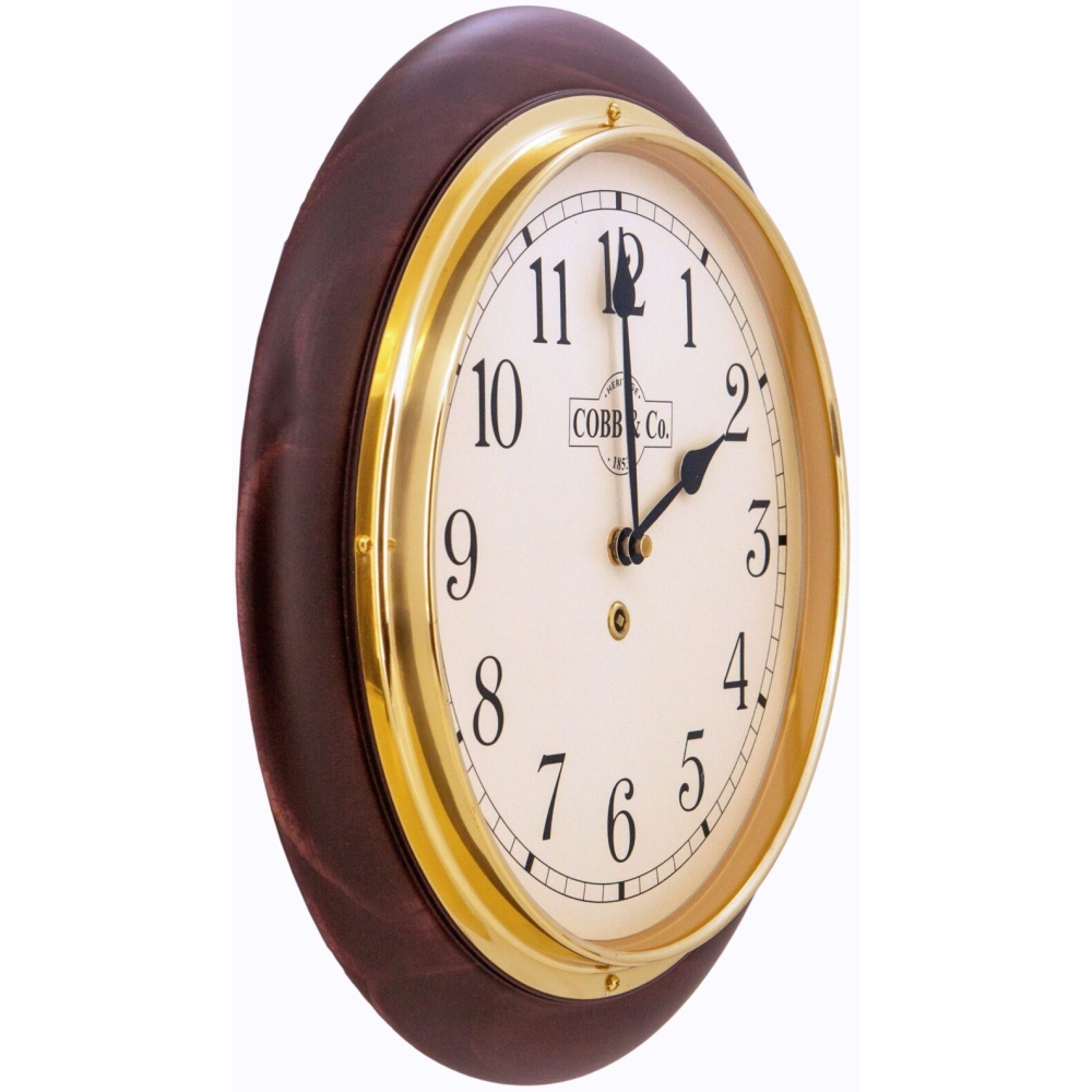 Cobb & Co. Railway Wooden Wall Clock – Satin Mahogany Arabic 32cm