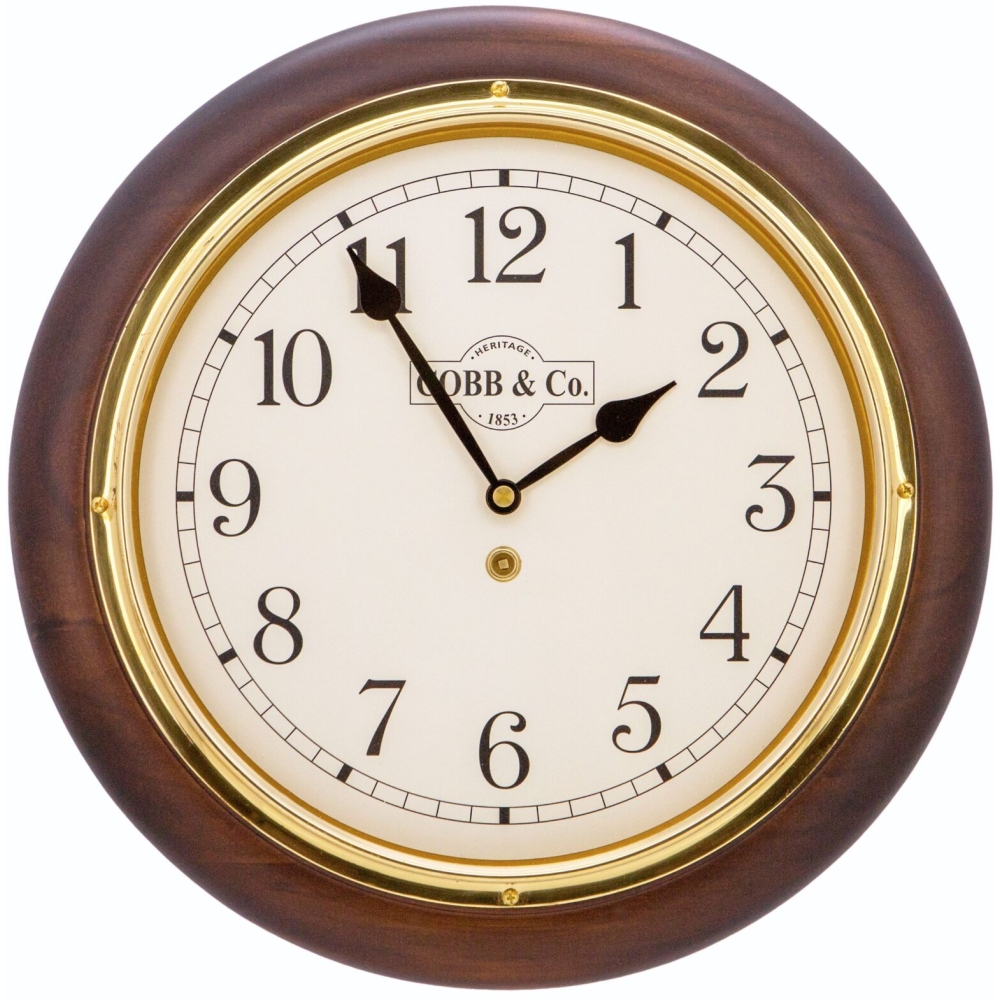 Cobb & Co. Railway Wooden Wall Clock – Satin Walnut Arabic 32cm