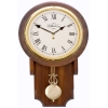 Cobb & Co. Pendulum Chime Wooden Wall Clock – Satin Walnut Roman 55cm