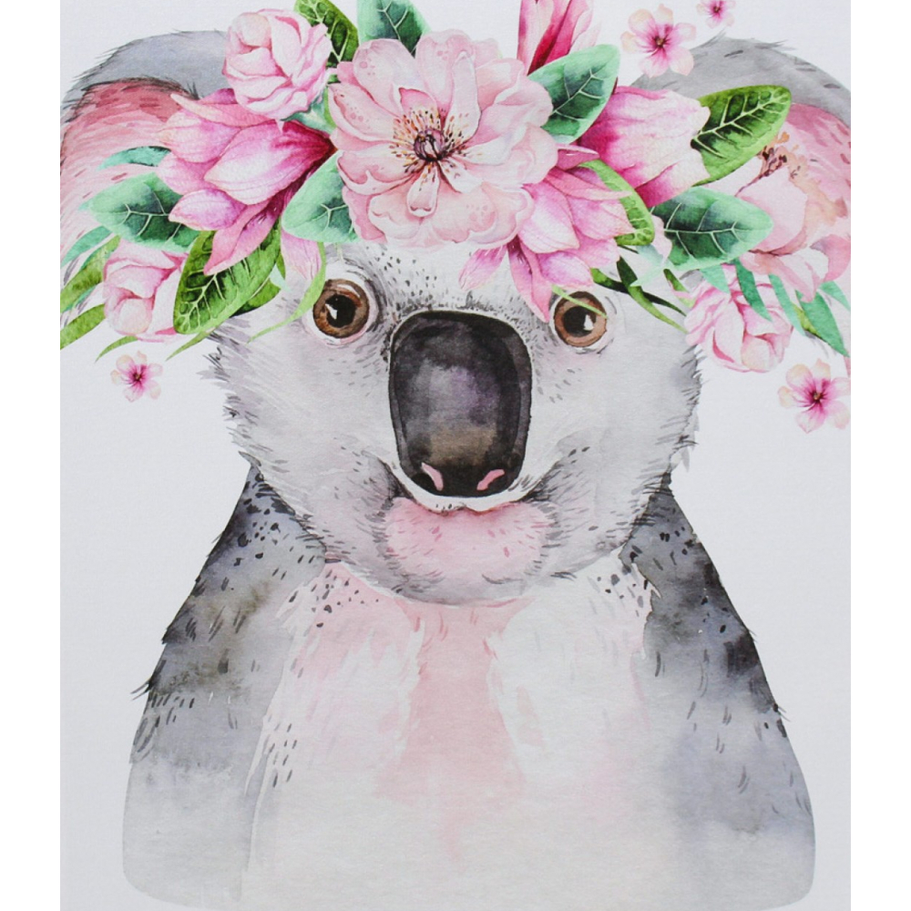 Flower Koala Framed Canvas 35x40cm