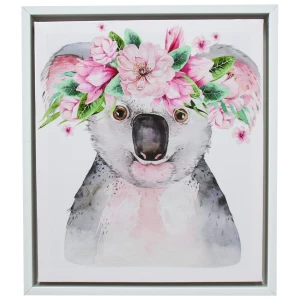 Flower Koala Framed Canvas 35x40cm