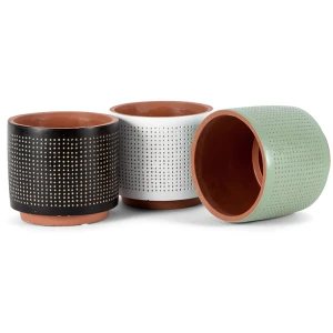 Round Assorted Sequin Pot Planters – Set Of 3