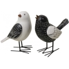 Black & White Resin Birds With Iron Feet – Set Of 2