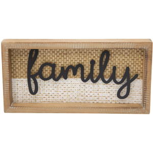 Natural & Whitewash ‘family’ Wooden Tabletop Decor