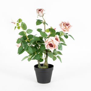 Artificial Lagerfeld Rose Plant In Pot 65cm