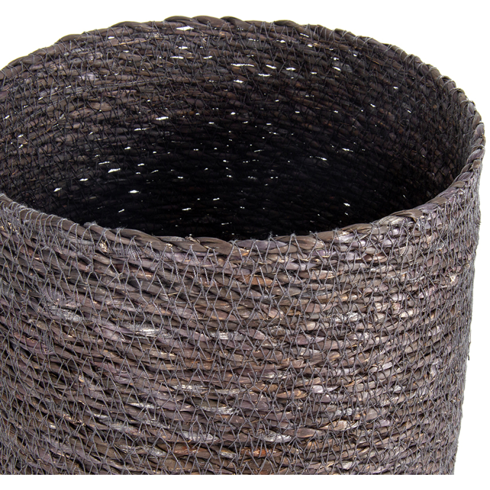 Round Nested Seagrass Charcoal Baskets – Set Of 3
