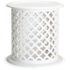 Round 46cm Hamptons Wooden Side Table – White