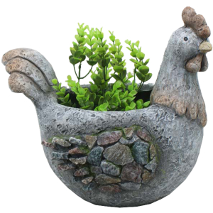 Stony Rooster Pot Planter