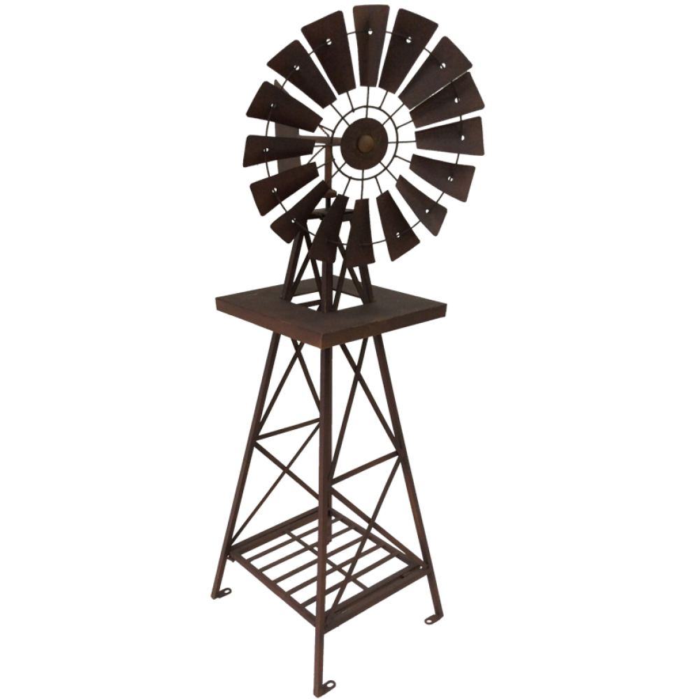 Rustic Metal Garden Iron Windmill Decor 120cm
