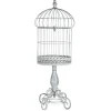 Large Distressed Grey Metal Birdcage With Stand