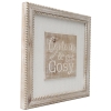 ‘get Cosy’ Natural Square Wooden Wall Art 40cm