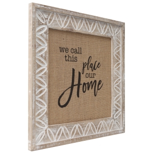 ‘call This Home’ Natural Square Wooden Wall Art 40cm