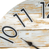Round 66cm Whitewashed Coastal Wooden Panel Wall Clock