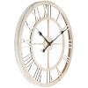 Round 60cm Distressed White Floating Wooden Wall Clock