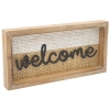 Natural & Whitewash ‘welcome’ Wooden Tabletop Decor