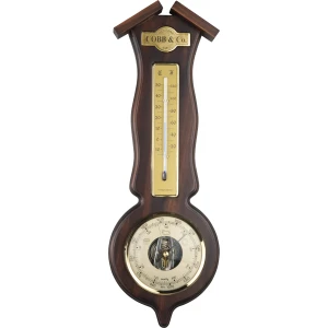 Cobb & Co. Roof Style Wooden Barometer – Satin Walnut 50cm
