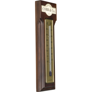 Cobb & Co. Wooden Thermometer – Satin Walnut 25cm