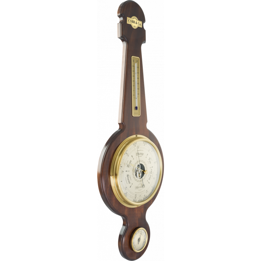 Cobb & Co. Large Banjo Wooden Barometer – Glossy Walnut 79cm