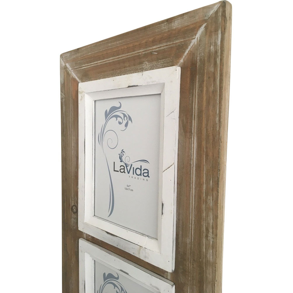 2-in-1 Rustic Natural Wood Photo Frame 55cm