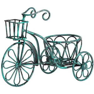 Distressed Blue Small Bicycle Pot Planter