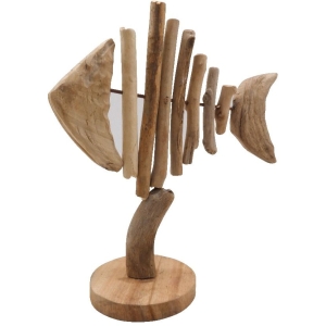 Driftwood Skelton Fish Table Decor