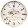 Round 60cm Cabernet Sauvignon Glass Front Rustic Metal Wall Clock