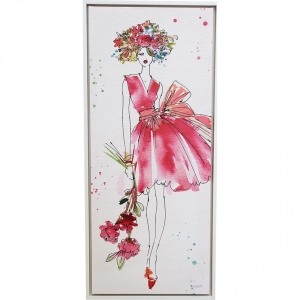 Floral Figure Framed Canvas Wall Art 40x90cm – Design 2