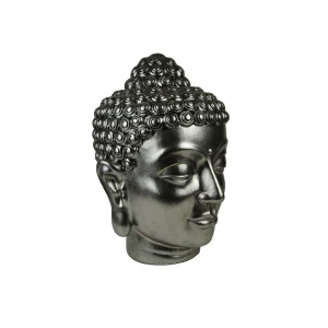 Large Antique Silver Buddha Head Sculpture
