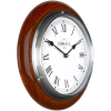 Cobb & Co. Railway Wooden Wall Clock – Glossy Oak Roman Chrome 28cm