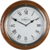 Cobb & Co. Railway Wooden Wall Clock – Glossy Oak Roman Chrome 32cm
