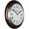 Cobb & Co. Railway Wooden Wall Clock – Glossy Walnut Roman Chrome 32cm